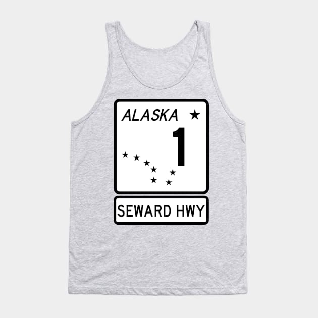 Alaska Highway Route 1 One Seward Highway AK Tank Top by TravelTime